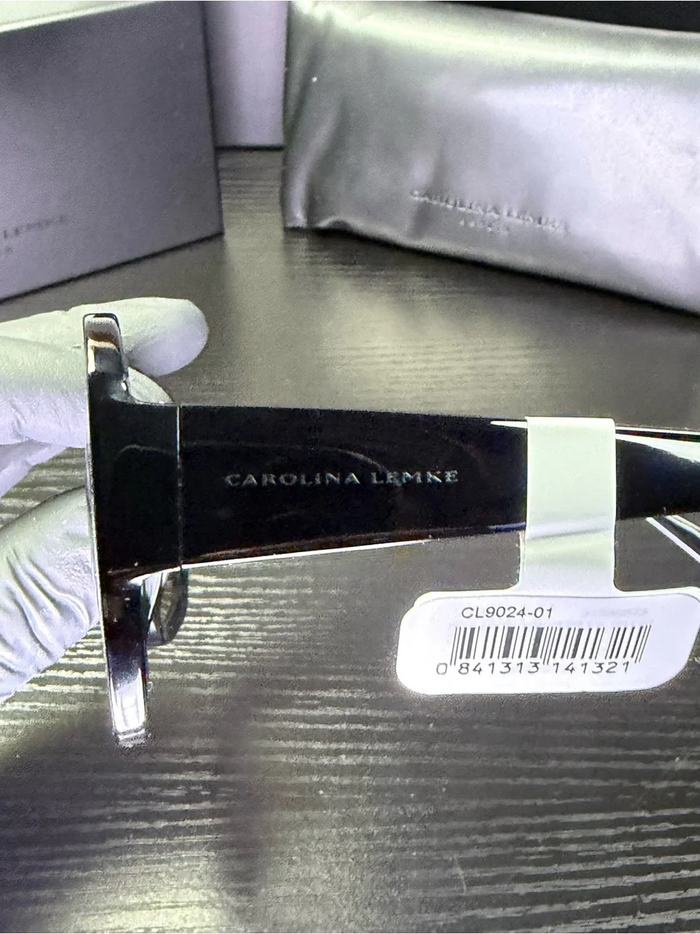 Carolina Lemke Women's Black Square Sunglasses